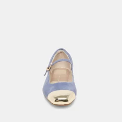 REYES TOE CAP BALLET FLATS BLUEBELL SUEDE^Dolce Vita Online