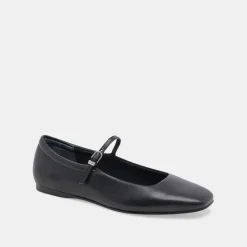 REYES WIDE BALLET FLATS BLACK LEATHER^Dolce Vita Outlet