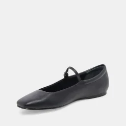 REYES WIDE BALLET FLATS BLACK LEATHER^Dolce Vita Outlet