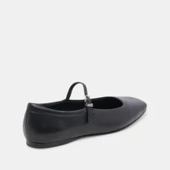 REYES WIDE BALLET FLATS BLACK LEATHER^Dolce Vita Outlet