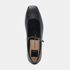REYES WIDE BALLET FLATS BLACK LEATHER^Dolce Vita Outlet