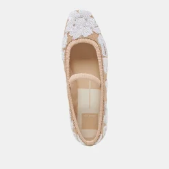 RHODIE BALLET FLATS NATURAL MULTI FLORAL SEQUIN^Dolce Vita New