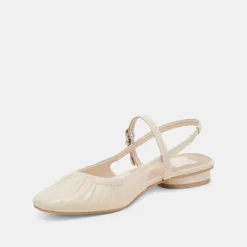 RIANNE FLATS IVORY CRINKLE PATENT^Dolce Vita Best