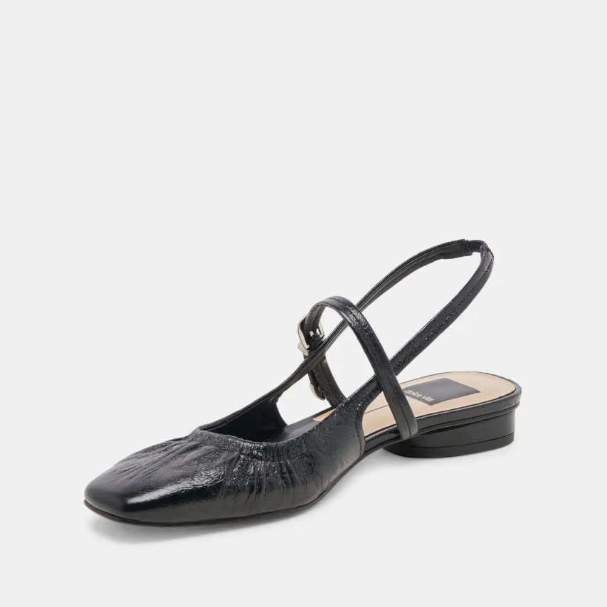 RIANNE FLATS MIDNIGHT CRINKLE PATENT^Dolce Vita Online