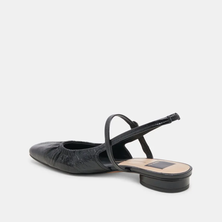 RIANNE FLATS MIDNIGHT CRINKLE PATENT^Dolce Vita Online