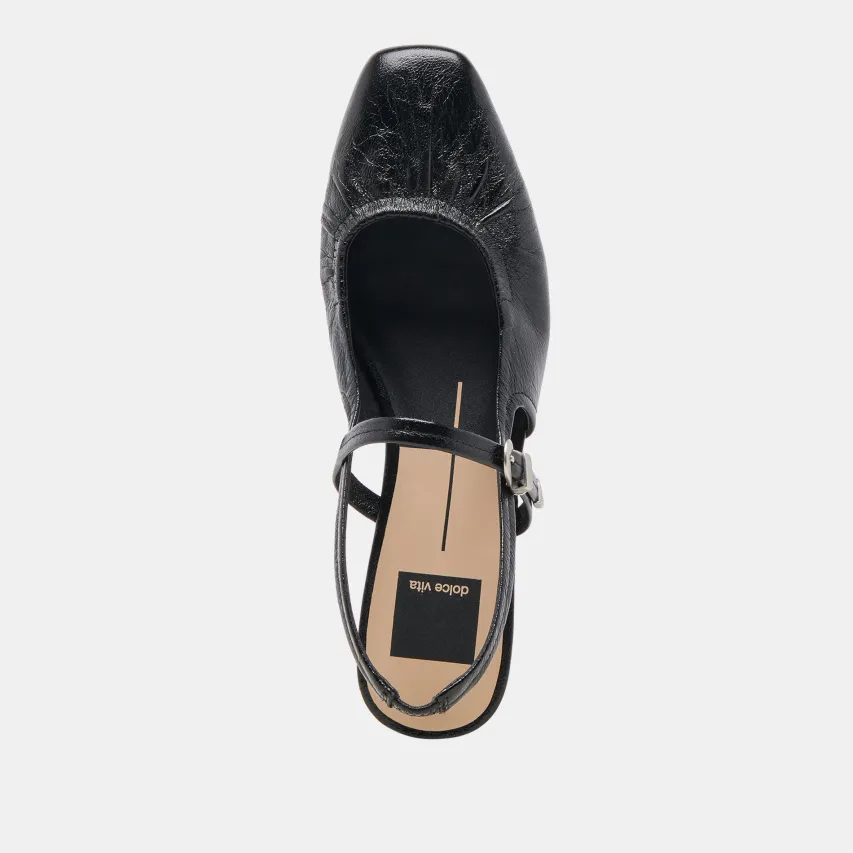 RIANNE FLATS MIDNIGHT CRINKLE PATENT^Dolce Vita Online