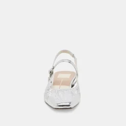 RIANNE FLATS SILVER DISTRESSED LEATHER^Dolce Vita Online