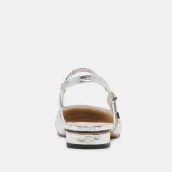 RIANNE FLATS SILVER DISTRESSED LEATHER^Dolce Vita Online