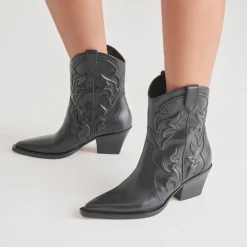 RIMONA BOOTIES BLACK LEATHER^Dolce Vita New
