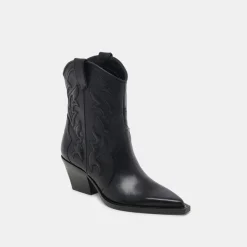 RIMONA WIDE CALF BOOTIES BLACK LEATHER^Dolce Vita Hot