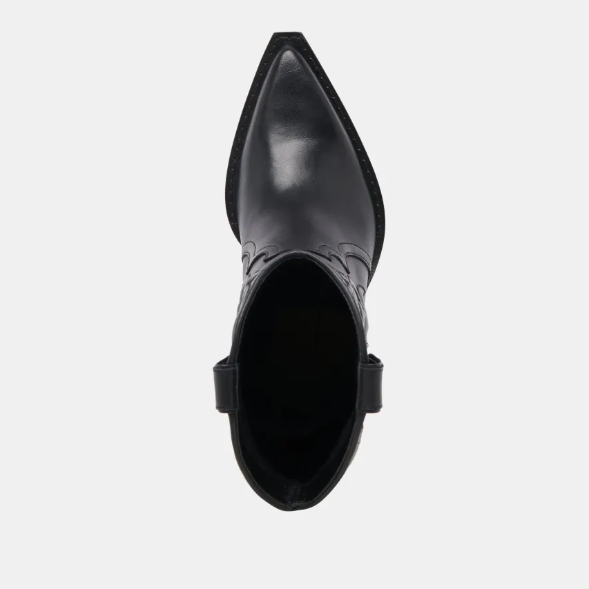 RIMONA WIDE CALF BOOTIES BLACK LEATHER^Dolce Vita Hot