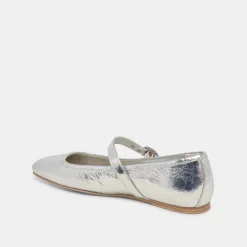 RODNI BALLET FLATS SILVER DISTRESSED LEATHER^Dolce Vita Fashion