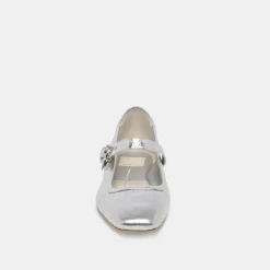 RODNI BALLET FLATS SILVER DISTRESSED LEATHER^Dolce Vita Fashion