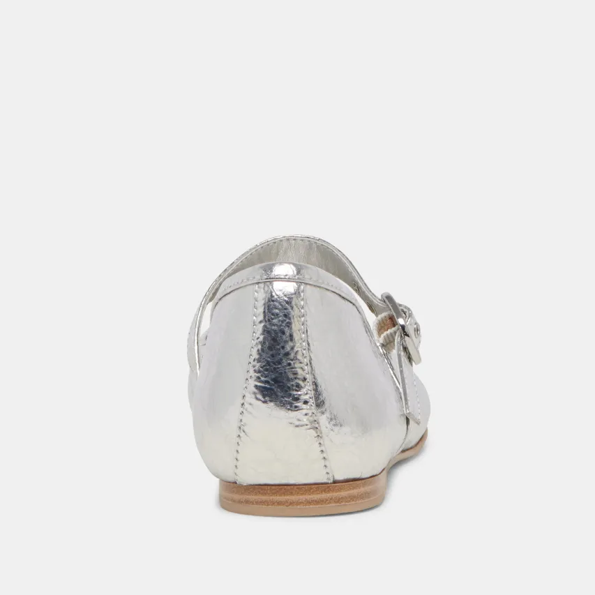 RODNI BALLET FLATS SILVER DISTRESSED LEATHER^Dolce Vita Fashion