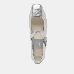 RODNI BALLET FLATS SILVER DISTRESSED LEATHER^Dolce Vita Fashion