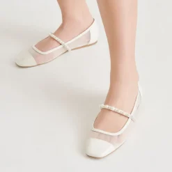 ROLLIN PEARL BALLET FLATS WHITE MESH^Dolce Vita Hot