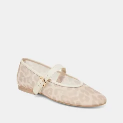 ROSLYN BALLET FLATS WHITE LEOPARD MESH^Dolce Vita Discount