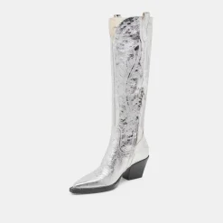 RYATT BOOTS SILVER DISTRESSED LEATHER^Dolce Vita Best