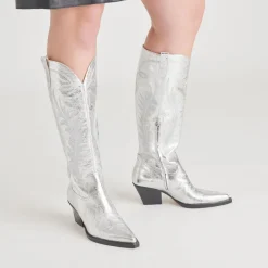 RYATT BOOTS SILVER DISTRESSED LEATHER^Dolce Vita Best