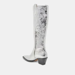 RYATT BOOTS SILVER DISTRESSED LEATHER^Dolce Vita Best
