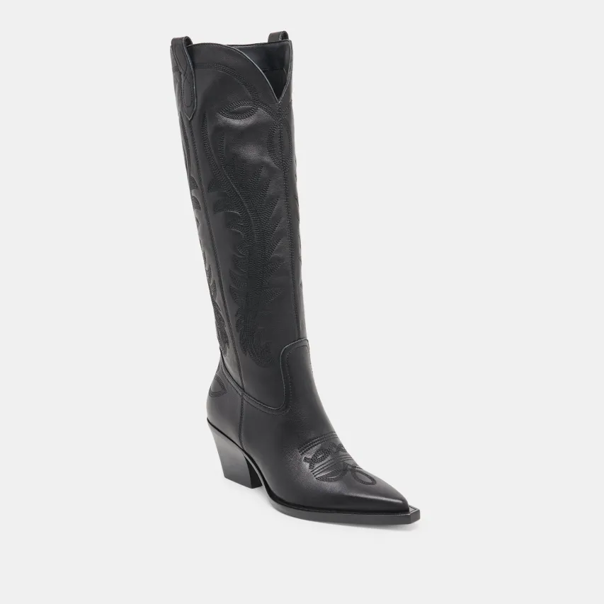 RYATT EXTRA WIDE CALF BOOTS BLACK LEATHER^Dolce Vita Hot