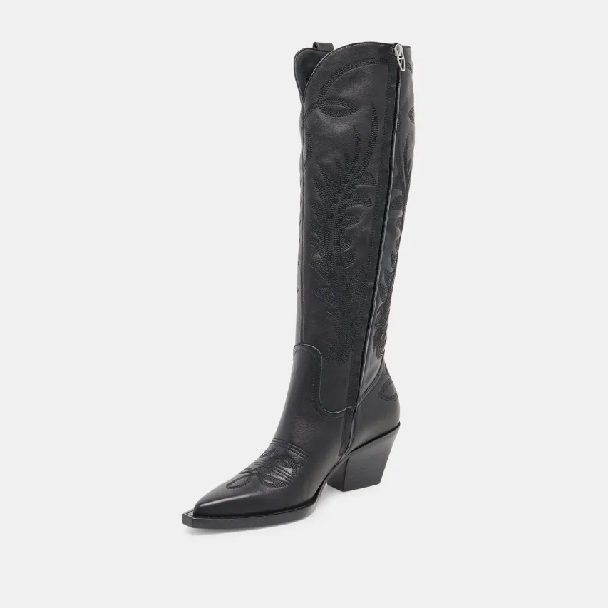 RYATT EXTRA WIDE CALF BOOTS BLACK LEATHER^Dolce Vita Hot