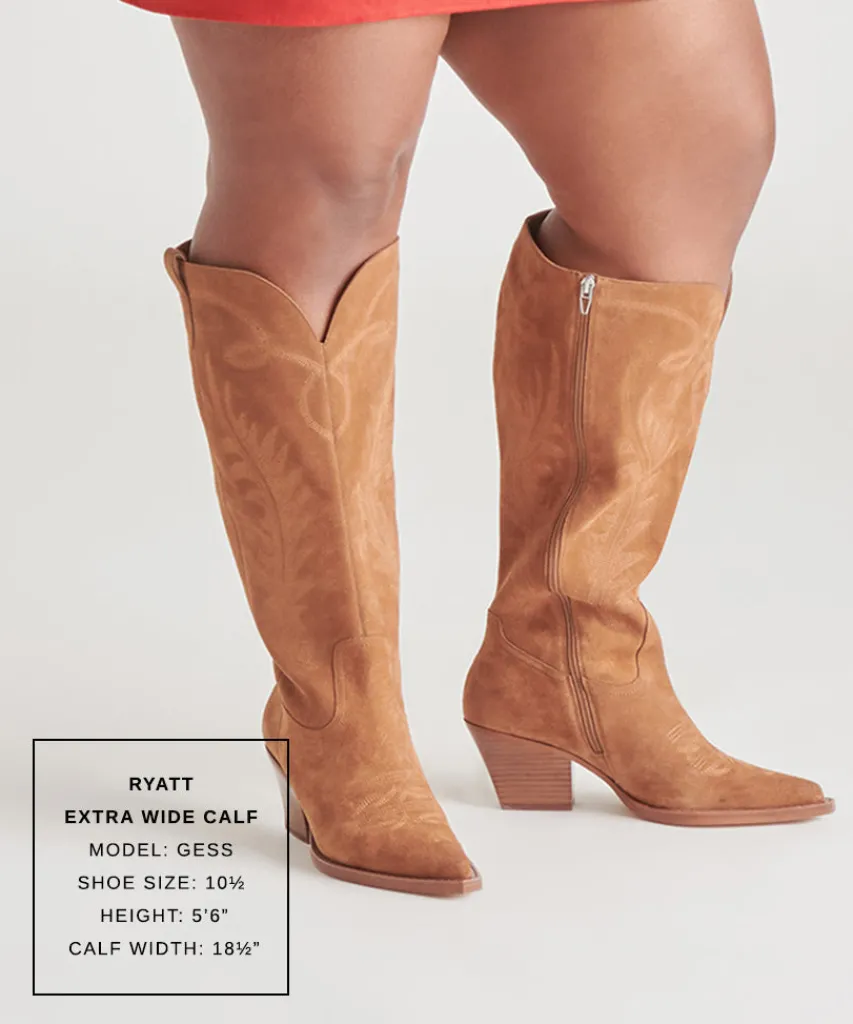 RYATT EXTRA WIDE CALF BOOTS PECAN SUEDE^Dolce Vita Online