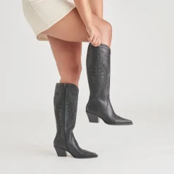 RYATT WIDE CALF BOOTS BLACK LEATHER^Dolce Vita Outlet