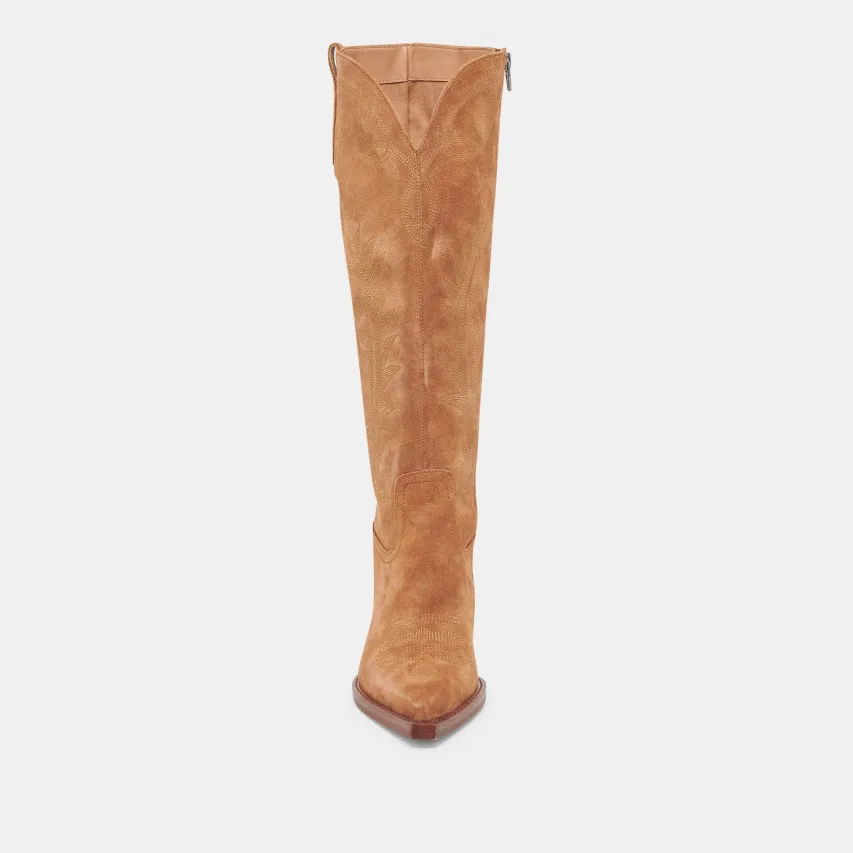 RYATT WIDE CALF BOOTS PECAN SUEDE^Dolce Vita Fashion