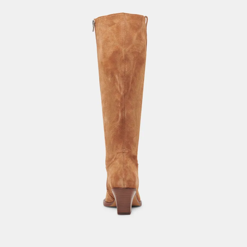RYATT WIDE CALF BOOTS PECAN SUEDE^Dolce Vita Fashion