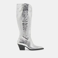 RYATT WIDE CALF BOOTS SILVER DISTRESSED LEATHER^Dolce Vita Online