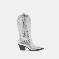 RYLAND BOOTS SILVER DISTRESSED LEATHER^Dolce Vita Fashion