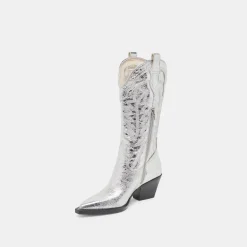 RYLAND BOOTS SILVER DISTRESSED LEATHER^Dolce Vita Fashion