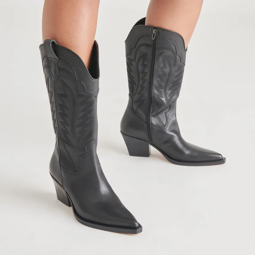 RYLAND WIDE CALF BOOTS BLACK LEATHER^Dolce Vita Online
