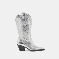 RYLAND WIDE CALF BOOTS SILVER DISTRESSED LEATHER^Dolce Vita Online