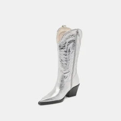 RYLAND WIDE CALF BOOTS SILVER DISTRESSED LEATHER^Dolce Vita Online