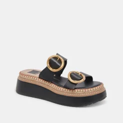 RYSHA SANDALS BLACK LEATHER^Dolce Vita New
