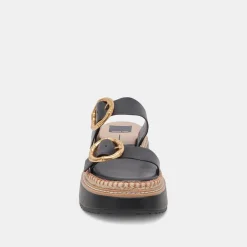 RYSHA SANDALS BLACK LEATHER^Dolce Vita New