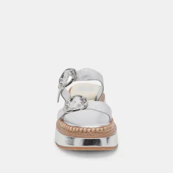 RYSHA SANDALS SILVER CRINKLE PATENT^Dolce Vita Best