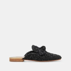 SABOR FLATS ONYX RAFFIA^Dolce Vita Online