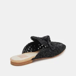 SABOR FLATS ONYX RAFFIA^Dolce Vita Online