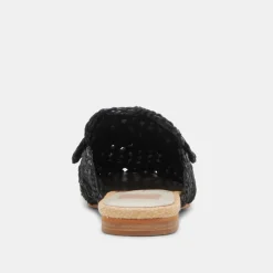 SABOR FLATS ONYX RAFFIA^Dolce Vita Online
