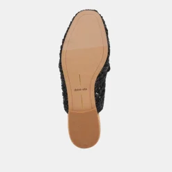 SABOR FLATS ONYX RAFFIA^Dolce Vita Online