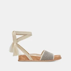 SALACY SANDALS BLACK NATURAL RAFFIA^Dolce Vita New