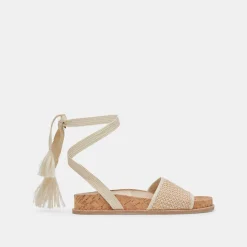 SALACY SANDALS WHITE NATURAL RAFFIA^Dolce Vita Outlet