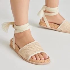 SALACY SANDALS WHITE NATURAL RAFFIA^Dolce Vita Outlet