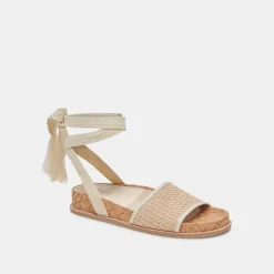 SALACY SANDALS WHITE NATURAL RAFFIA^Dolce Vita Outlet