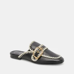 SANTEL STITCH FLATS BLACK LEATHER^Dolce Vita Outlet
