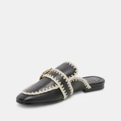 SANTEL STITCH FLATS BLACK LEATHER^Dolce Vita Outlet