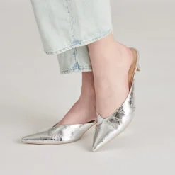 SARINA HEELS SILVER DISTRESSED LEATHER^Dolce Vita Best